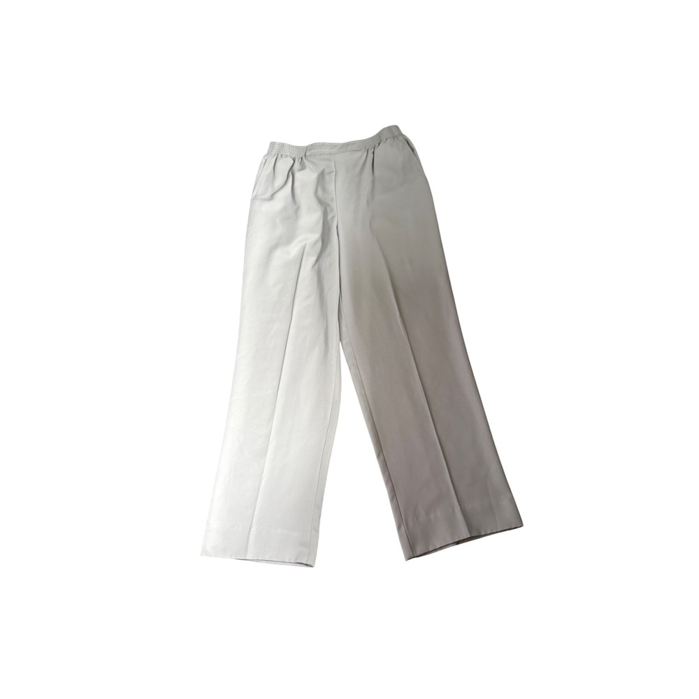Alfred Dunner Women's Beige Wide Leg Elastic Waist Pants Size‎ 8 Polyester